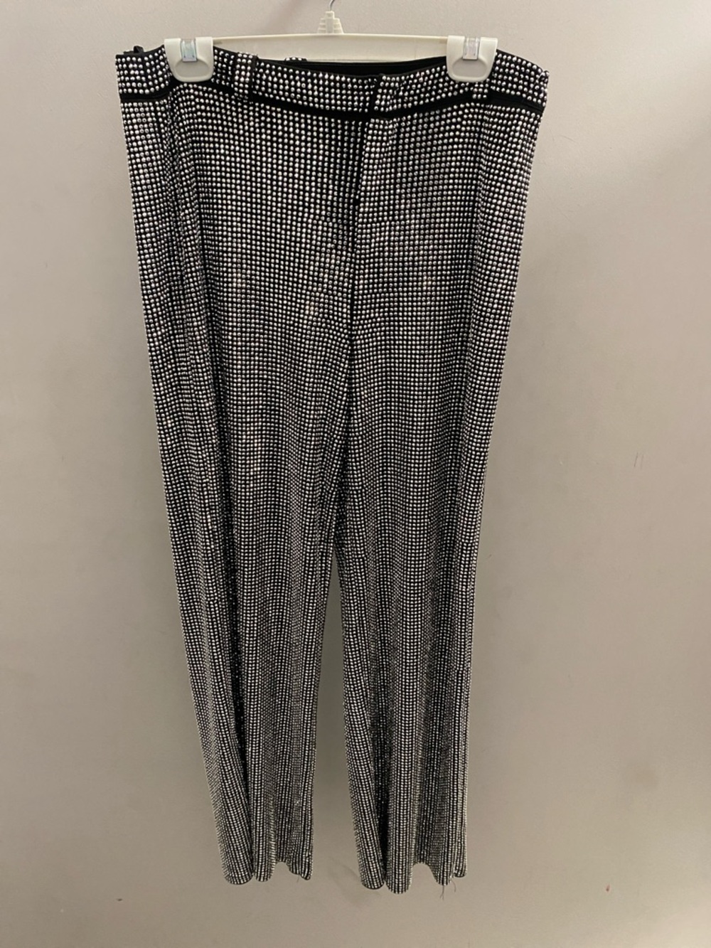 Black silver bedazzled  wide Leg Pants